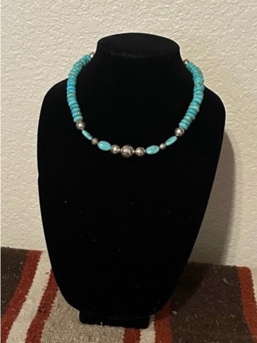 Hand Crafted “One of a Kind” Turquoise & Sterling Silver Necklace